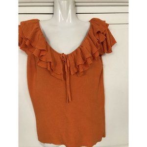 Lauren Ralph Lauren Medium Orange Silk Blend Knit